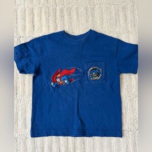 Kids Blue Superhero T-Shirt- vintage